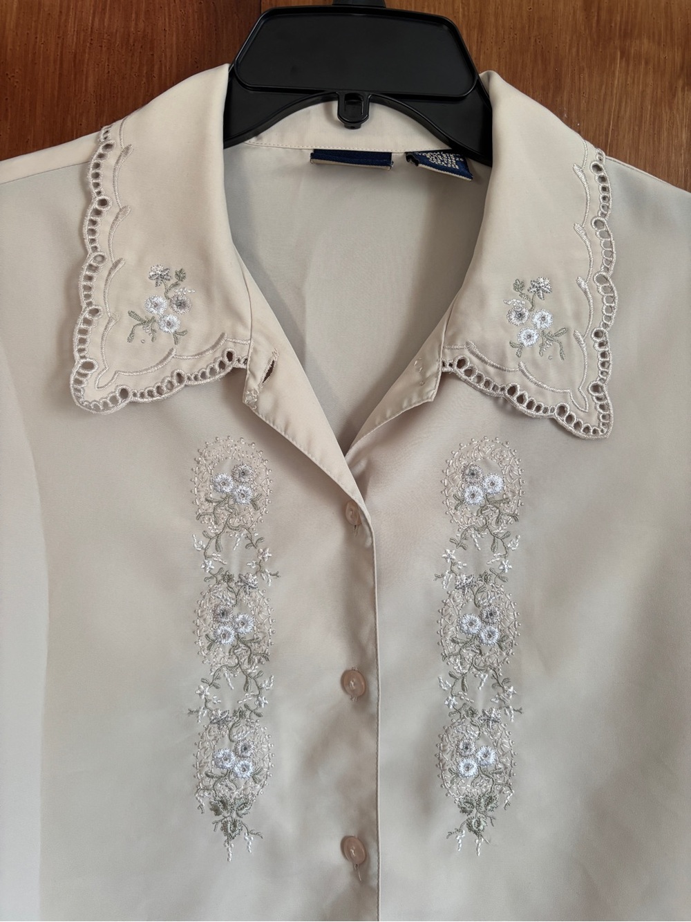 EUC Vintage Laura Scott Eyelet Lace Embroidery Button-Up Blouse | Women’s 18W